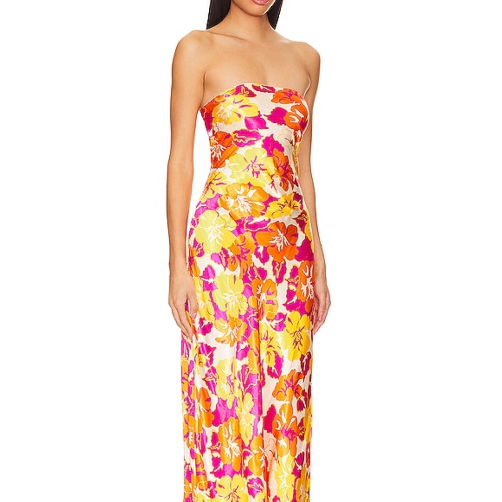 Floral Strapless Maxi Dress - Multicolor